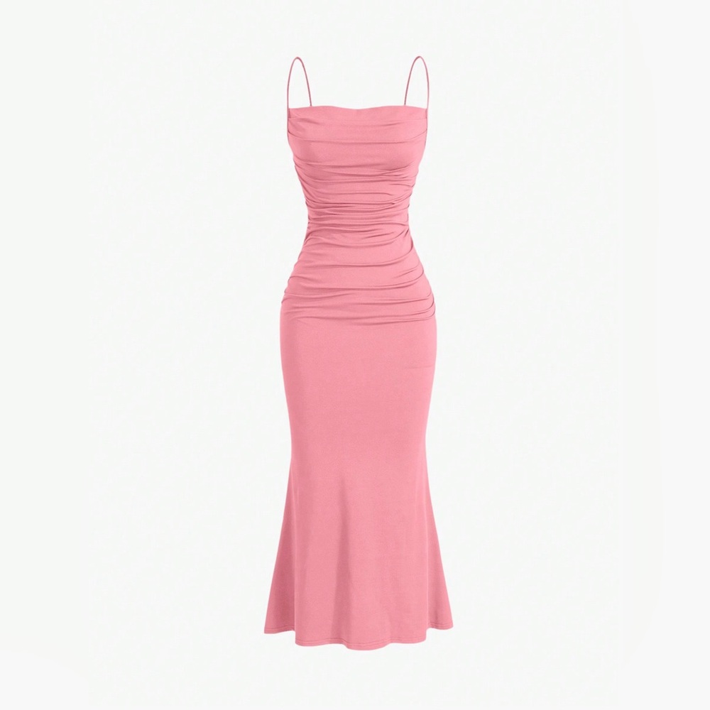 SHEIN Pink Ruched Bodycon Dress size M